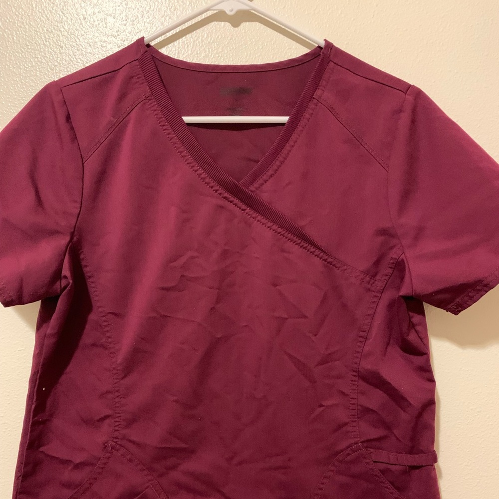 Maroon scrub top